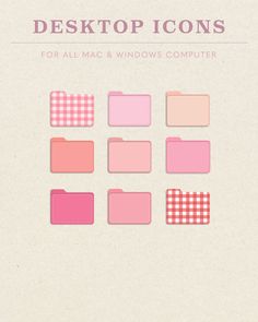 the cover of desktop icons for all mac and windows computer, including checkered squares