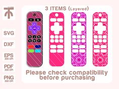 three different types of cell phones with the text 3 items layered on each phone cover