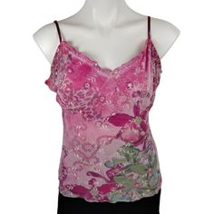 Shop katitudes's closet or find the perfect look from millions of stylists. Fast shipping and buyer protection. A dazzling pink floral camisole adorned with sequins, this Venus top brings a touch of sparkle to any ensemble. Crafted from soft, sheer mesh with adjustable straps for an effortless fit. • Adjustable Spaghetti Straps • Pink Floral Sequin Design • Sheer Mesh Fabric • Pullover Style Vintage 90s Size: L Condition: Pre-Owned This item is in excellent condition. Cleo Sertori, Sequin Halter Top, Floral Camisole, Black Lace Cami, Sequin Design, Rose Vintage, Velvet Tops, Plus Size Blouses, Boho Tops