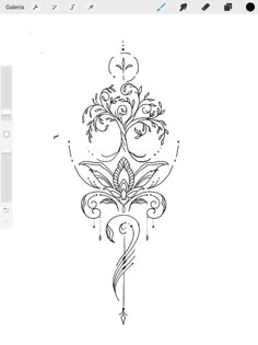 an image of a tattoo design on the computer screen