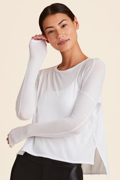 We should have called this our OMG-So-Soft! tee. The Breakers is the white long sleeve workout shirt you've been dreaming of - now with long sleeves. Side slits Raw edge detailing Soft long sleeve tee from cotton Long Sleeve Workout Shirt, White Long Sleeve Tee, The Breakers, Long Sleeve Workout, Sports Top, Tie Backs, S Models, White Long Sleeve, You've Been