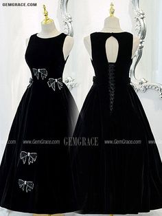 10% off now|Free shipping world-wide. Sleeveless Chic Black Velvet Party Dress with Bow Knots at GemGrace. Click to learn our pro custom-made service for wedding dress, formal dress. View #SemiFormalDresses for more ideas. Black Evening Dress With Bow For Party, Black Velvet A-line Dress, Black Bow Evening Dress For Formal Occasions, Black Formal Evening Dress With Bow, Black Sleeveless Velvet Party Dress, Elegant Black A-line Velvet Dress, Elegant Sleeveless Velvet Prom Dress, Elegant Black Evening Dress With Bow, Black Party Dress With Bow Tie Back