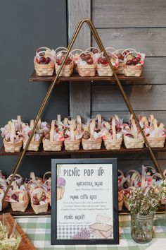 the picnic pop up is set up on a table