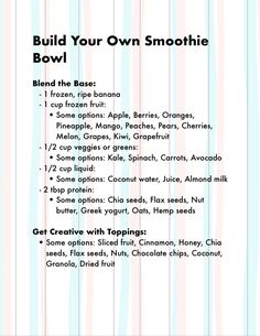 a recipe for build your own smoothie bowl