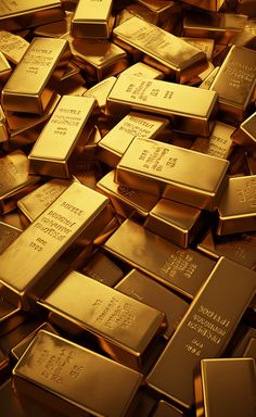 a pile of gold bars sitting on top of each other