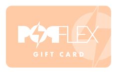 a gift card with the word doflex in white on an orange and pink background