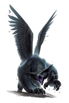 Winged Owlbear - Pathfinder PFRPG DND D&D 3.5 5th ed d20 fantasy Owlbear Dnd, Monsters Mythology, Creature Template, Dnd Animals