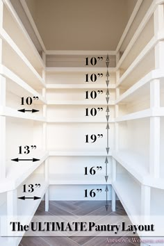 the ultimate pantry layout is shown with measurements for each room in the house and how to measure it