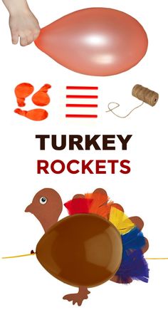 the turkey rocket is being flown by someone's hand and fingerprints on it