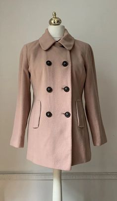 Laura Ashley Coat Short Double Breasted Medium Pink Wool Cashmere Blend Size 12  | eBay French Coat, Winter Shopping, Autumn Wear, Vintage Girl, Short Coat, Vintage Girls, Laura Ashley, Spring And Autumn, Shopping List