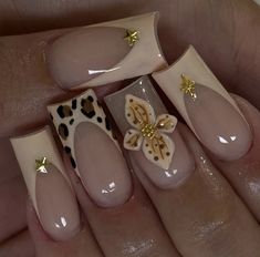 Red And Pink Nails, Trendy Nail Designs, Cheetah Nails, Leopard Nails, Short Square Acrylic Nails, Nails Red, Trendy Nail