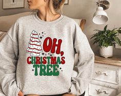 Christmas Tree Cake Sweatshirt, Little Debbie Holiday Cake Sweatshirt Christmas Tree Cake Sweatshirt, Holiday Cake, Thanksgiving Sweater, Little Debbie, Oh Christmas Tree, Buy Christmas Tree, Tree Cake, Santa Shirt, Christmas Tree Cake