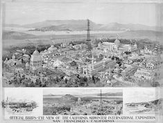 an old black and white photo shows the city in different stages of construction, including buildings