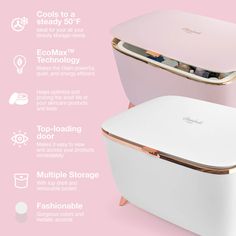 The Cooluli Glam 9L Mini Fridge is a must-have for beauty and skincare products. It efficiently cools serums, creams, sheet masks, and more to a soothing and steady 50°F, preserving and protecting in a compact and elegant design. Cosmetic Fridge, Mini Skincare Fridge, Pink Mini Fridge, Makeup Fridge, Mini Skincare, Hair Salon Equipment, Skincare Fridge, Merchandise Ideas, Lash And Brow Tint