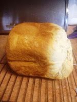 a loaf of bread sitting on top of an oven rack