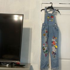 Girls Overall Never Wore, Brand New Without Tags Embroidered Overalls, Overalls, Color Blue, One Piece, Brand New, Tags, How To Wear, Blue, Quick Saves