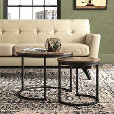 CO-Z 2 - Piece Living Room Table Set & Reviews | Wayfair.co.uk Round Coffee Table Sets, C Table, Colorful Table, Nesting Tables