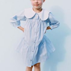 Size 6. New With Tags Spring School Dress With Collar, Collared Spring Dresses For School, Spring School Dress With Peter Pan Collar, Preppy Collared Dresses For Spring, Preppy Long Sleeve Spring Dresses, Cute Collared Summer Dress, Spring Blue Dress With Doll Collar, Preppy Long Sleeve Summer Dresses, Spring Cotton School Dress