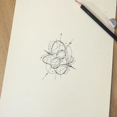 a pencil drawing of an object on paper