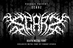 Introducing SCARZ Death Metal Font a cutting-edge font designed exclusively for music metal bands. Embrace the dark, rebellious spirit of your music with the intense and jagged letterforms of Scarz. This font captures the essence of the metal genre, showcasing a fusion of power, aggression, and edgy aesthetics. With its bold strokes, sharp angles, and intricate details, Scarz adds a unique and menacing touch to your band’s visual identity. Whether it’s for album artwork, band logos, or promotional materials, SCARZ will make your name scream with an unyielding intensity. You will get :  TrueType (.ttf) Open type (.otf) Webfonts (.woff)  Features :  All Caps Character Alternate Stylistic Alternate Swash PUA encoded Promotional Materials, Album Artwork, Font A, Band Logos, New Fonts, Metal Bands, Your Music, Fonts Design