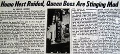 an old newspaper article about the queen bees at stinging madd in new york