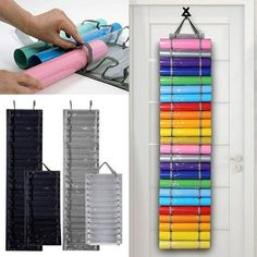 multicolored wall hanging storage rack for pens and markers