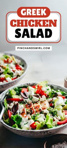 This Greek chicken salad is packed with fresh flavors, feta, and olives! Low-carb, high-protein, and perfect for a quick lunch or meal prep.