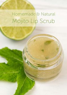 homemade natural mojito lip scrub tutorial Lip Scrub Tutorial, Do It Yourself Nails, Diy Scrubs, Natural Lip Scrub, Salt Scrubs, Homemade Moisturizer