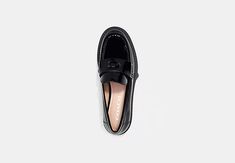 Leah Loafer | COACH Signature Hardware, 90s Inspired, Coach Shoes, Lug Sole, Timeless Style, Flat Shoes Women, Loafer Flats, Patent Leather, Memory Foam