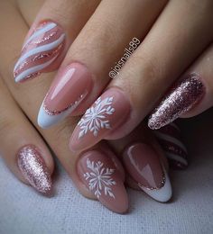 Nails December Winter, Nail Art Winter, Winter Nail Ideas, Nail Art Noel, Nail Art Inspo, Ombre Acrylic Nails, Nails Winter, Nail Art Ombre