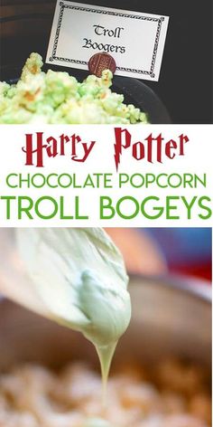 harry potter chocolate popcorn troll bogey's recipe for halloween or any time of the year