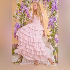 Gorgeous, Never Been Worn And New With Tags Pink Ruffle Maxi Dress From Amy Jane London. London Dresses, Pink Ruffle, Ruffled Maxi Dress, Colorful Dresses, London, Maxi Dress, Womens Dresses, Pink, Women Shopping