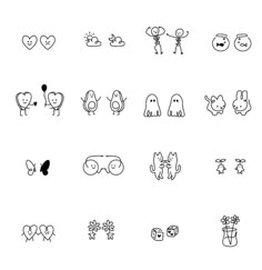 the icons are drawn in black and white