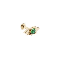 A beautiful 14k gold triangle stud earring to add to your cartilage. Featuring a prong-set emerald, this elegant piece radiates a blend of simplicity and charm, offering a unique addition to your jewelry collection.The threaded screw pin earring post is easy to insert and remove, and the flat back makes it comfortable to wear. Our screw pin flat back earring studs are made of solid 14k gold and are hypoallergenic and nickel free.Materials:• 14k solid gold• Genuine or lab grown emeraldMeasurement Modern 14k Gold Piercings As A Gift, Daith Jewelry, Tragus Hoop, Helix Jewelry, Tragus Jewelry, Gold Triangle, Triangle Earrings Stud, Labret Studs, Flat Back Earrings