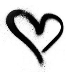 a black heart drawn in the shape of a handwritten word on a white background