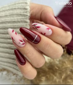 Maroon Nail Designs, Burgundy Nail Art, Burgundy Nail Designs, Maroon Nails, Burgundy Nails, Her Nails, Fancy Nails, Chic Nails