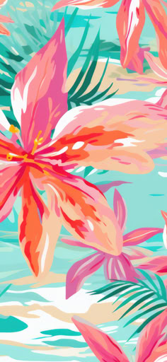 Colorful and vibrant iPhone wallpaper collection inspired by bold summer preppy prints, featuring beach themes, seashells, flowers, umbrellas, and surfers. Perfect for adding cheerful vibes to your mobile screen. Wallpaper Backgrounds Beach, Beach Patterns, Tropical Prints Pattern, Sunglass Pouch, Preppy Prints, Beachy Art, Tropical Illustration, Wallpaper Iphone Summer