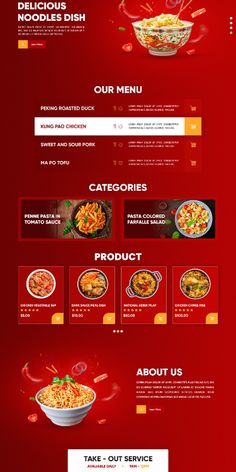 the food website is designed to look like it has many different menus and prices