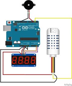 an electronic device connected to a digital clock