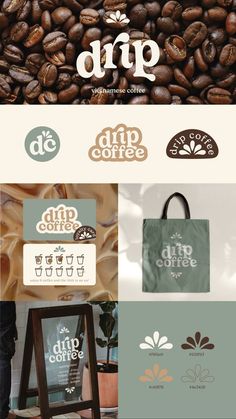 the coffee shop logo is shown in this graphic design