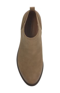 A cushioned footbed brings casual comfort to an ankle-height faux leather boot featuring a low stacked block heel. 1 1/2" shaft height Pull-on style Synthetic and textile upper/synthetic lining and sole Imported Faux Leather Boots, Leather Boot, Womens Boots Ankle, Lucky Brand, Nordstrom Rack, Block Heels, Ankle Boot, Faux Leather, Nordstrom