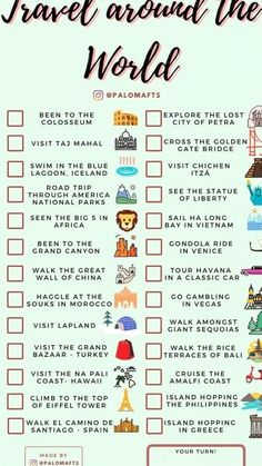 the travel around the world checklist