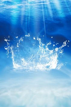 an underwater scene with blue water and sunbeams