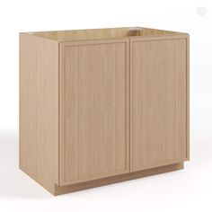 a wooden cabinet with two doors and drawers