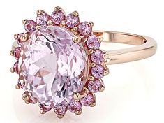 5.53ctw Oval Pink Kunzite With 0.61ctw Round Pink Sapphire 10k Rose Gold Ring. Measures Approximately 0.52"L x 0.62"W. Popular Jewelry, Mens Accessories Jewelry, Gold Jewelry Fashion, Pink Sapphire, Diamond Gemstone, Birthstone Jewelry, Jewelry Making Beads, Rose Gold Ring, Online Jewelry