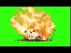 an explosion is shown on a green screen