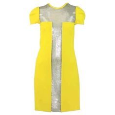 1stDibs: Antique and Modern Furniture, Jewelry, Fashion & Art Short Yellow Dress, Embelished Dress, Mesh Cocktail Dress, Embroidered Tulle Dress, Embellished Cocktail Dress, Versace Dress, Short Sleeve Shift Dress, Designer Evening Dresses, Silk Print Dress