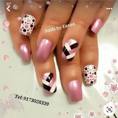 Nailart Black, Polka Dot Nails, Dots Nails, Black Nail, Get Nails, Fabulous Nails, Fancy Nails, Creative Nails