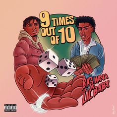 the album cover for 9 times out of 10 featuring two men playing cards and dice