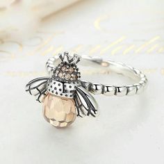 sterling silver The bee symbolizes community, brightness and personal power. available in sizes US 5 - US 8 * free of lead, nickel, and cadmium Bee Accessories, Bumble Bee Ring, Fashion Thoughts, Bee Stuff, Queens Jewels, Bee Ring, Bee's Knees, Bee Jewelry, Personal Power